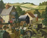 Troops at middle assendon, near henley-on-thames by Michael Ford, oil, sold Mar 2023
