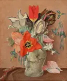 Seven tulips by Maxwell Armfield, oil, sold Mar 2023