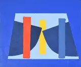 Untitled (blue, yellow and red) by Terry Frost, Acrylic on canvasSigned, inscribed Newlyn and dated Aug, sold Mar 2023
