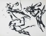Paris series - boy and bird by Karel Appel, ink on paper, sold Mar 2023
