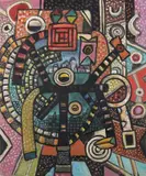 Shaman's window, no. 12 by Alan Davie, 2000, Oil on canvas board, sold Mar 2023