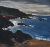 Coastal landscape, ireland by Peter Collis, Oil on canvas laid on board, sold Mar 2023