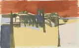 Lelant church by Bryan Wynter, watercolor, offered Mar 2023