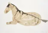 Lying down horse by Elisabeth Frink, 1973, pencil, sold Mar 2023