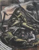 Trench warfare by Alan Sorrell, watercolour, sold Mar 2023