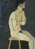 Nude with folded arms by Keith Vaughan, 1963, Pencil, crayon and gouache, sold Mar 2023