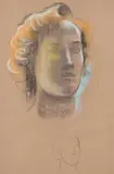 Female head by Frank Dobson, Charcoal and coloured, sold Mar 2023