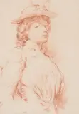 Portrait of ida nettleship by William Orpen, 1898, drawing, offered Mar 2023