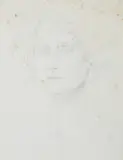 Portrait head of a young woman by Augustus John, drawing, offered Mar 2023