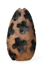 Char cross egg by David Nash, sculpture, sold Mar 2023