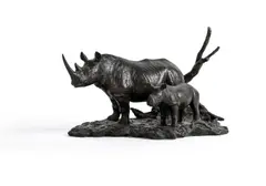 The tsavo rhino by David Shepherd, sculpture, sold Mar 2023