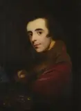 Self portrait with a palette by James Shaw, oil, sold Mar 2023