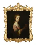 Portrait of a girl by James Shaw, Oil on canvas, in a Rococo frame, sold Mar 2023