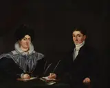 A portrait of a gentleman and his wife by Gerrit Hendrik Göbell, 1839, oil, offered Mar 2023