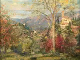 Asolo by Herbert Arnould Olivier, 1931, oil, sold Mar 2023