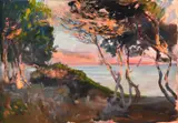 On the italian riviera by Herbert Arnould Olivier, oil, sold Mar 2023