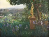 In freya stark's garden, asolo by Herbert Arnould Olivier, oil, sold Mar 2023
