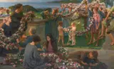 The garlands of love by Herbert Arnould Olivier, Oil on canvas, offered Mar 2023