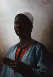 A nubian servant by Charles Nichanian, oil, sold Mar 2023