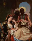 A lady at her toilet by Richard Willes Maddox, 1852, oil, sold Mar 2023