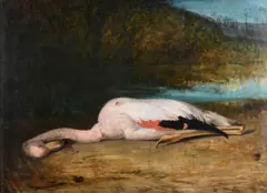 'the flamingo' by Mathilde Martin, oil, sold Mar 2023