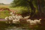 Morning bath by Alfred Banner, oil, sold Mar 2023