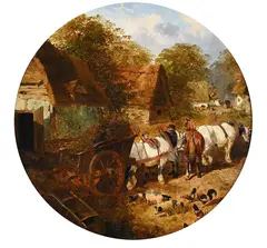 The plough team by John Frederick Herring Junior, oil, sold Mar 2023