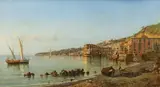 The Gulf of Pozzuoli by Achille Solari, Oil on canvas, sold Oct 2023