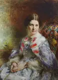 Portrait of the artist's motheroil on canvassigned and dated by William Huggins, 1862, Oil on canvas relined, sold Oct 2023