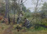 The Squirrel by Florence Fitzgerald, oil on canvas, sold Oct 2023