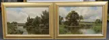 At Culham on Thames by Henry H. Parker, oil on canvas, sold Oct 2023