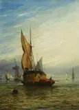 Billowy Skiesoil on boardsigned19 by William Adolphus Knell, oil on board, sold Oct 2023