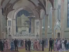 The Calico Printers Ball, 1887 by Forrest Hewit, oil on canvas, sold Oct 2023