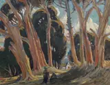 A Cape Town Avenue by Sydney Carter, oil on board, sold Oct 2023