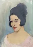 Portrait of a young ladyoil on by Christopher Richard Wynne Nevinson, 1947, oil on canvas, sold Oct 2023