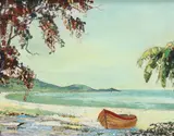 South Beach by Cecil Rochfort D'Oyly-John, oil on board, sold Oct 2023