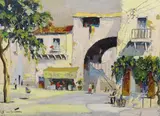 Villefranche, South of France by Cecil Rochfort D'Oyly-John, oil on canvas, sold Oct 2023