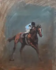 Untitled by Peter Howell, oil on canvas, sold Oct 2023