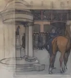 Study for The Bayhorse by Robert Bevan, pencil and watercolour, sold Oct 2023
