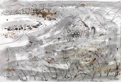 Moyrus, Connemara by John Piper, ink, sold Oct 2023