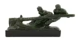 A French Art Deco bronze group of two tillermen by Alexandre Kelety, bronze, sold Oct 2023
