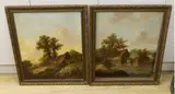 Watermill and Cottage by Charles Greville Morris, oil, sold Oct 2023