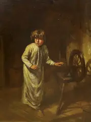 What the moon saw by Alfred Dixon, oil on canvas, sold Oct 2023