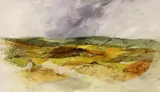 Downs landscape by Gerald Parkinson, 1971, oil on board, sold Oct 2023