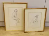 Nude ladies by John Kingsley Sutton, pencil, offered Oct 2023