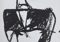 Horse and river by Alexander Weatherson, ink, sold Aug 2023