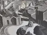 Wood engraving by Peter Barker-Mill, engraving, sold Aug 2023