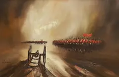 Charge of the Light Brigade by John Bampfield, oil on canvas, sold Aug 2023
