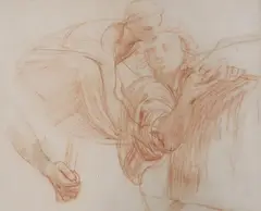 Sanguine chalk by Alfred Stevens, drawing, sold Aug 2023