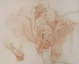 Sanguine chalk by Alfred Stevens, drawing, sold Aug 2023
